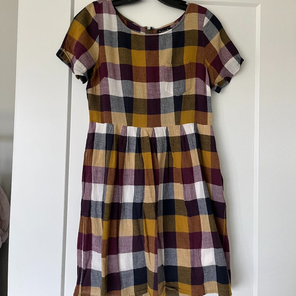 Madewell Checkered Songbird Dress (Size 4)